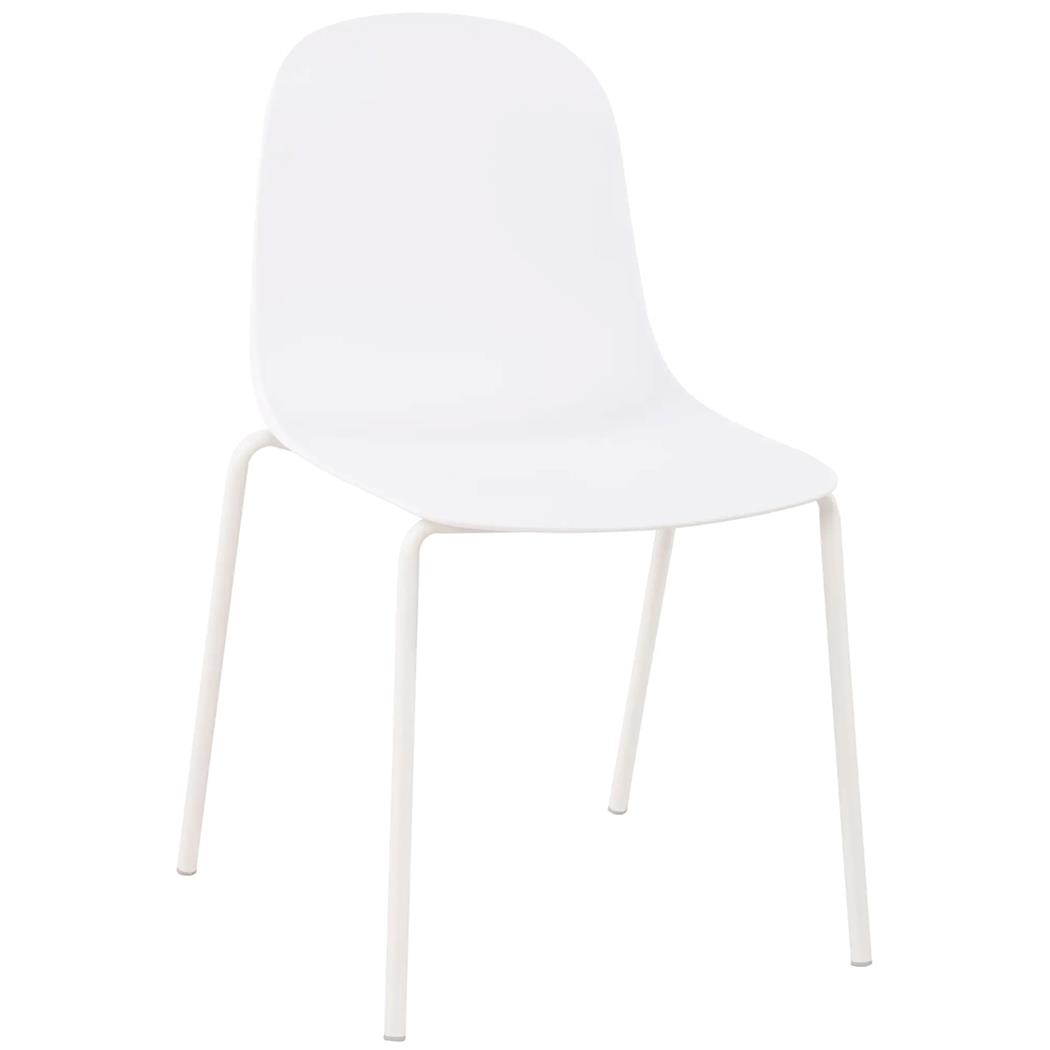 Silla de Confidente EMMA, Sencilla y Funcional, Apilable, Color Blanco