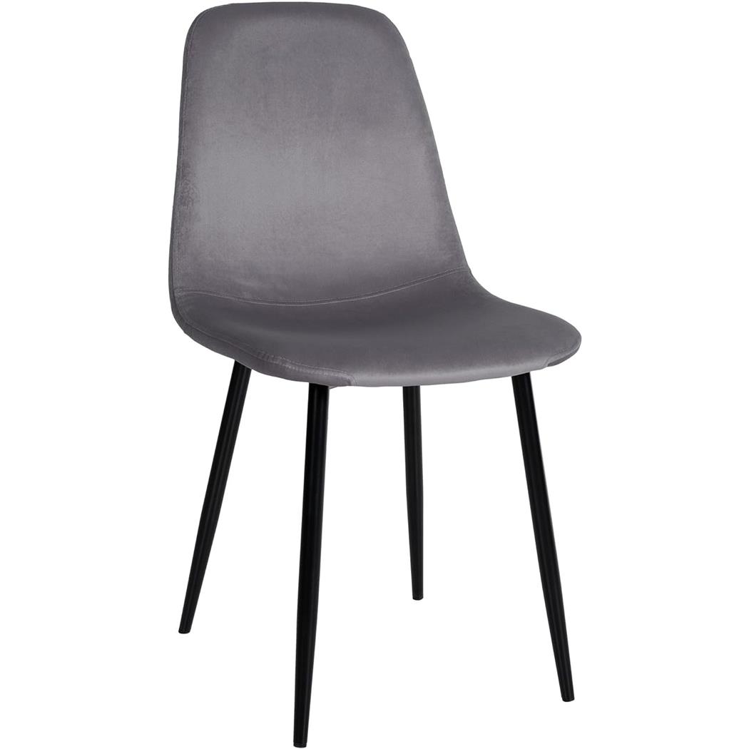 Silla de Confidente NAIPES, Robusta Estructura Metálica, en Terciopelo color Gris oscuro