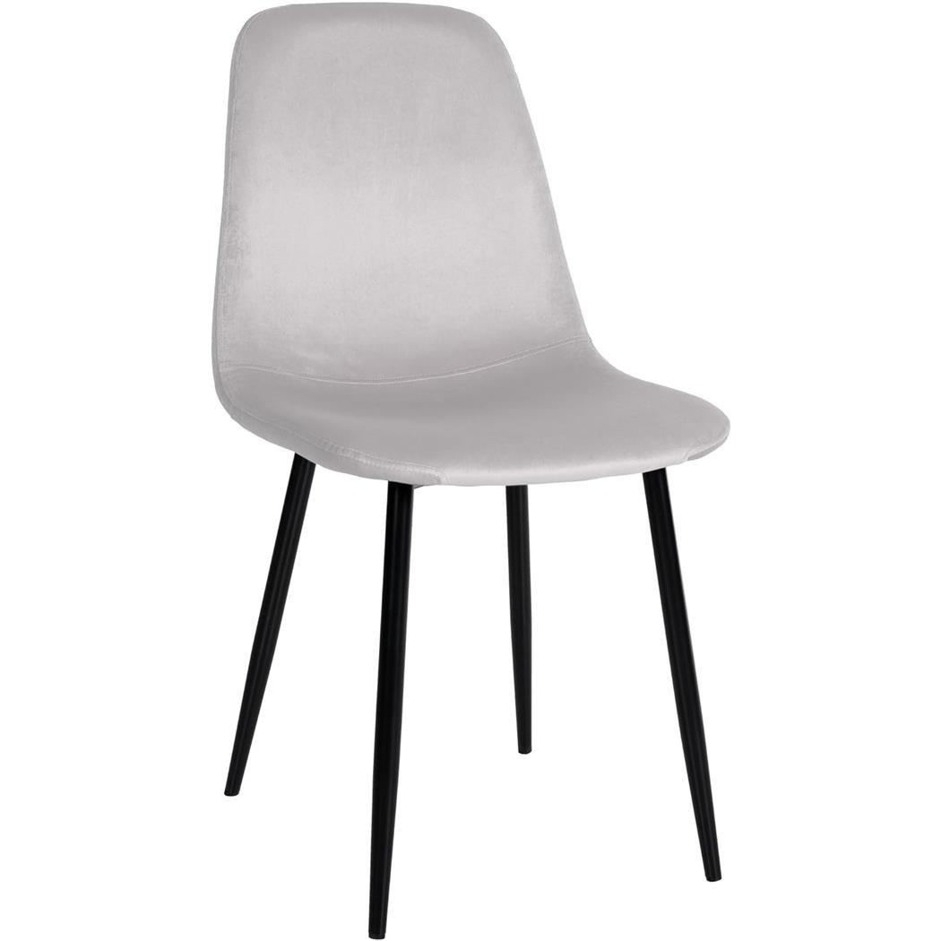 Silla de Confidente NAIPES, Robusta Estructura Metálica, en Terciopelo color Crema