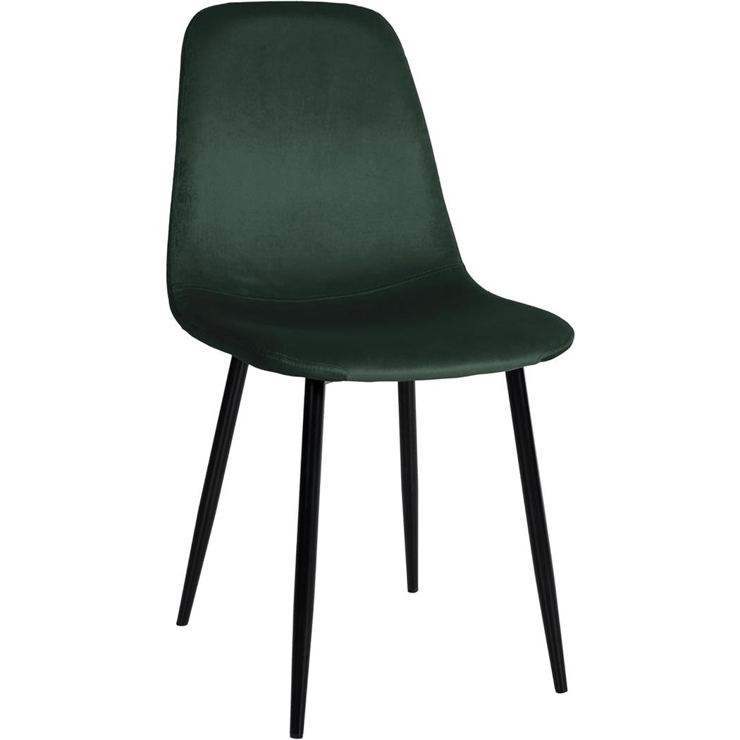 Silla de Confidente NAIPES, Robusta Estructura Metálica, en Terciopelo color Verde
