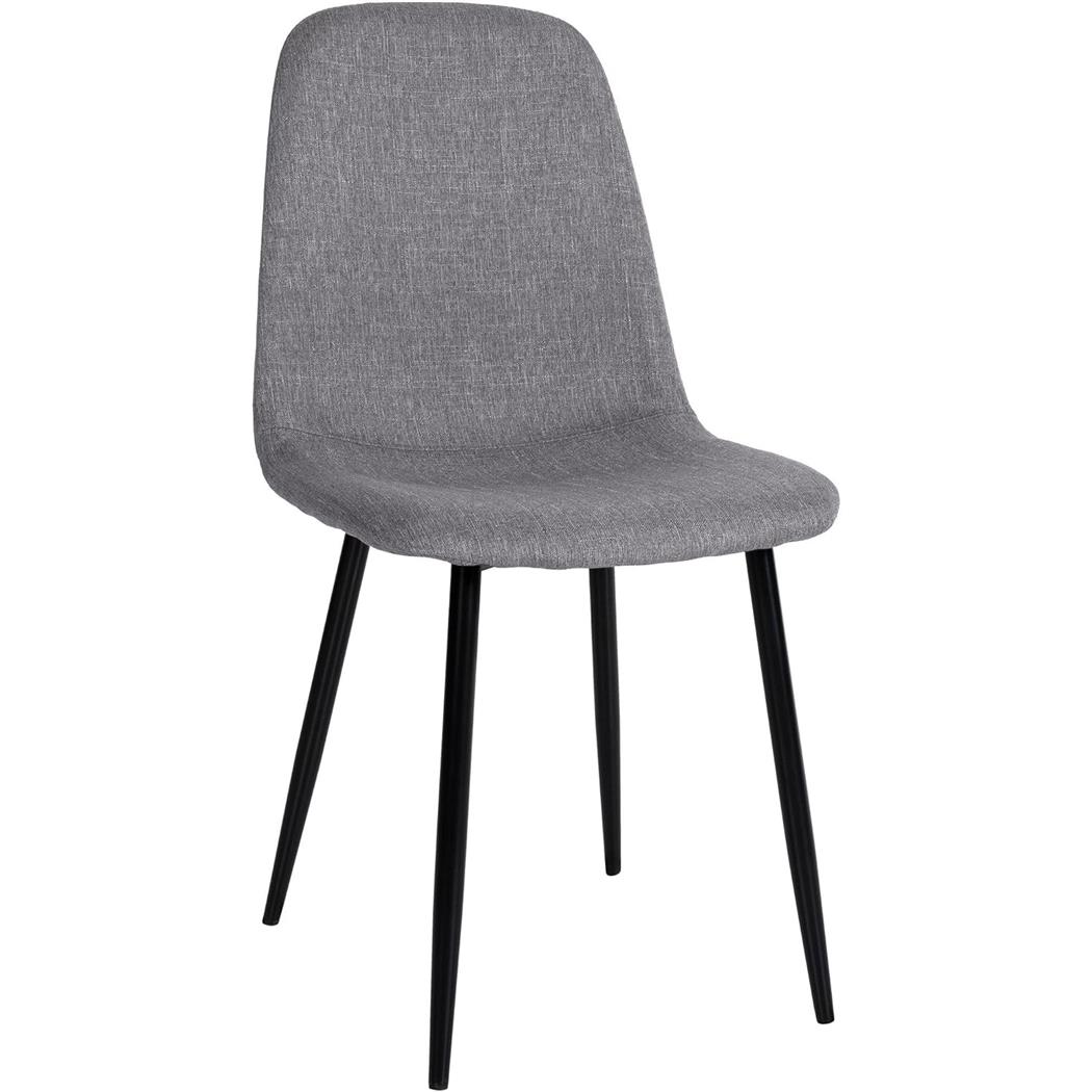 Silla de Confidente NAIPES, Robusta Estructura Metálica, en Tela color Gris