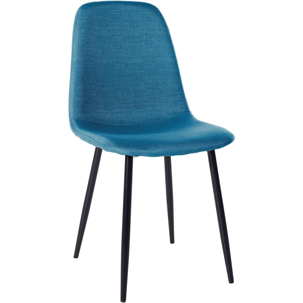 Silla de Confidente NAIPES, Robusta Estructura Metálica, en Tela color Azul