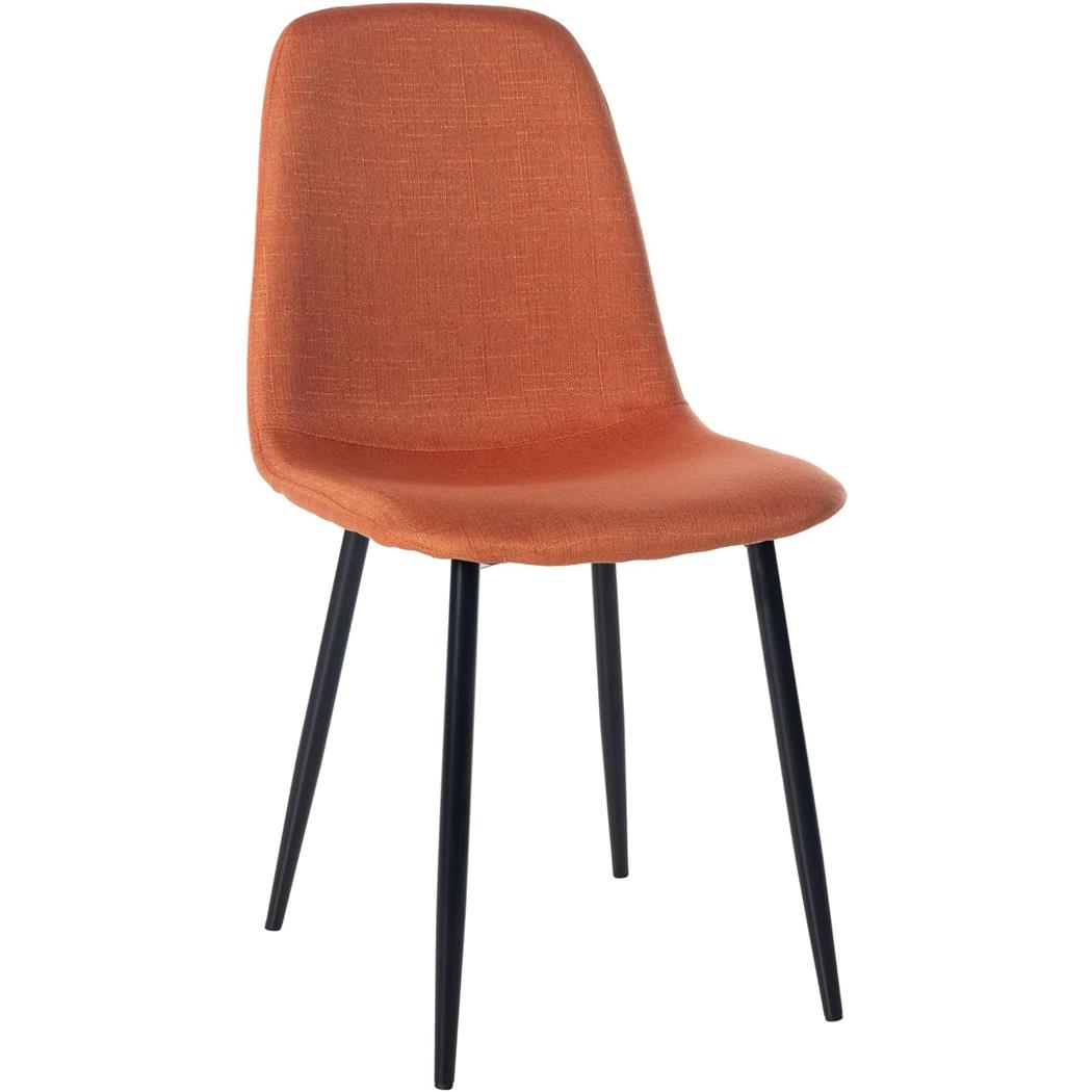 Silla de Confidente NAIPES, Robusta Estructura Metálica, en Tela color Naranja