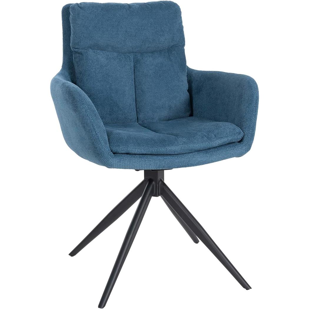 Silla de Confidente GLAM, Diseño Moderno, Giratoria, en Tela color Azul