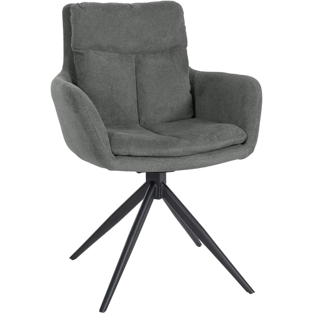 Silla de Confidente GLAM, Diseño Moderno, Giratoria, en Tela color Gris