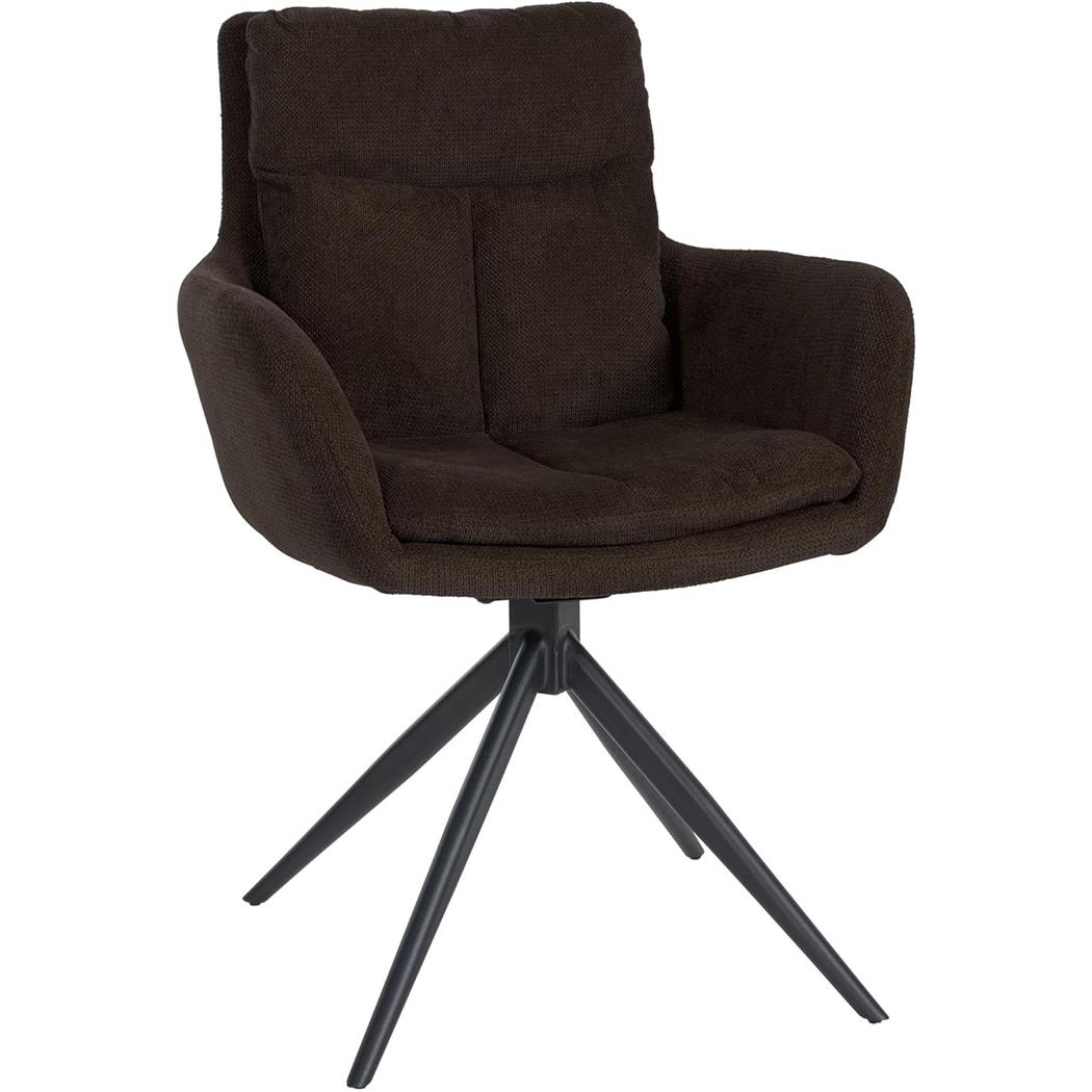 Silla de Confidente GLAM, Diseño Moderno, Giratoria, en Tela color Marrón