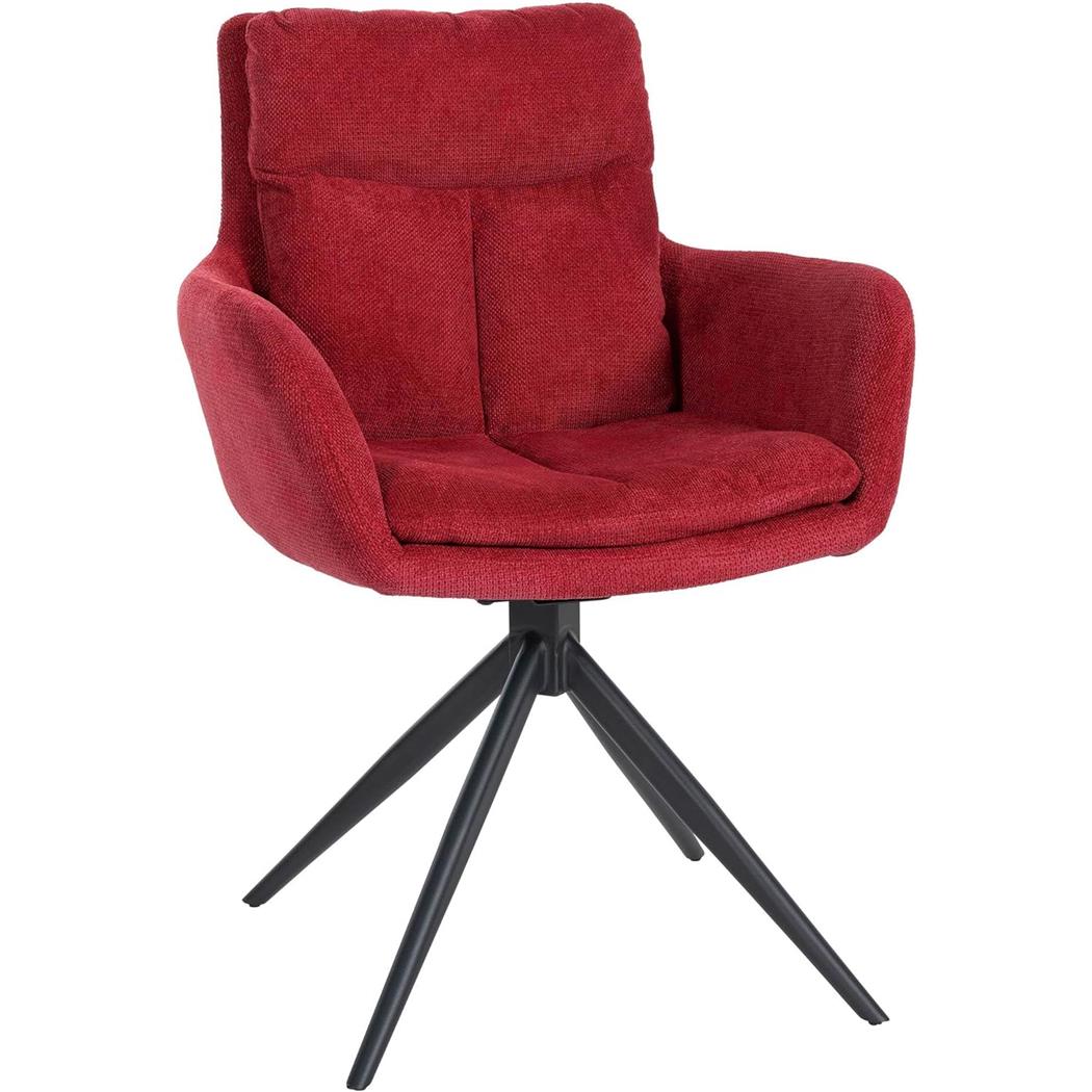 Silla de Confidente GLAM, Diseño Moderno, Giratoria, en Tela color Rojo