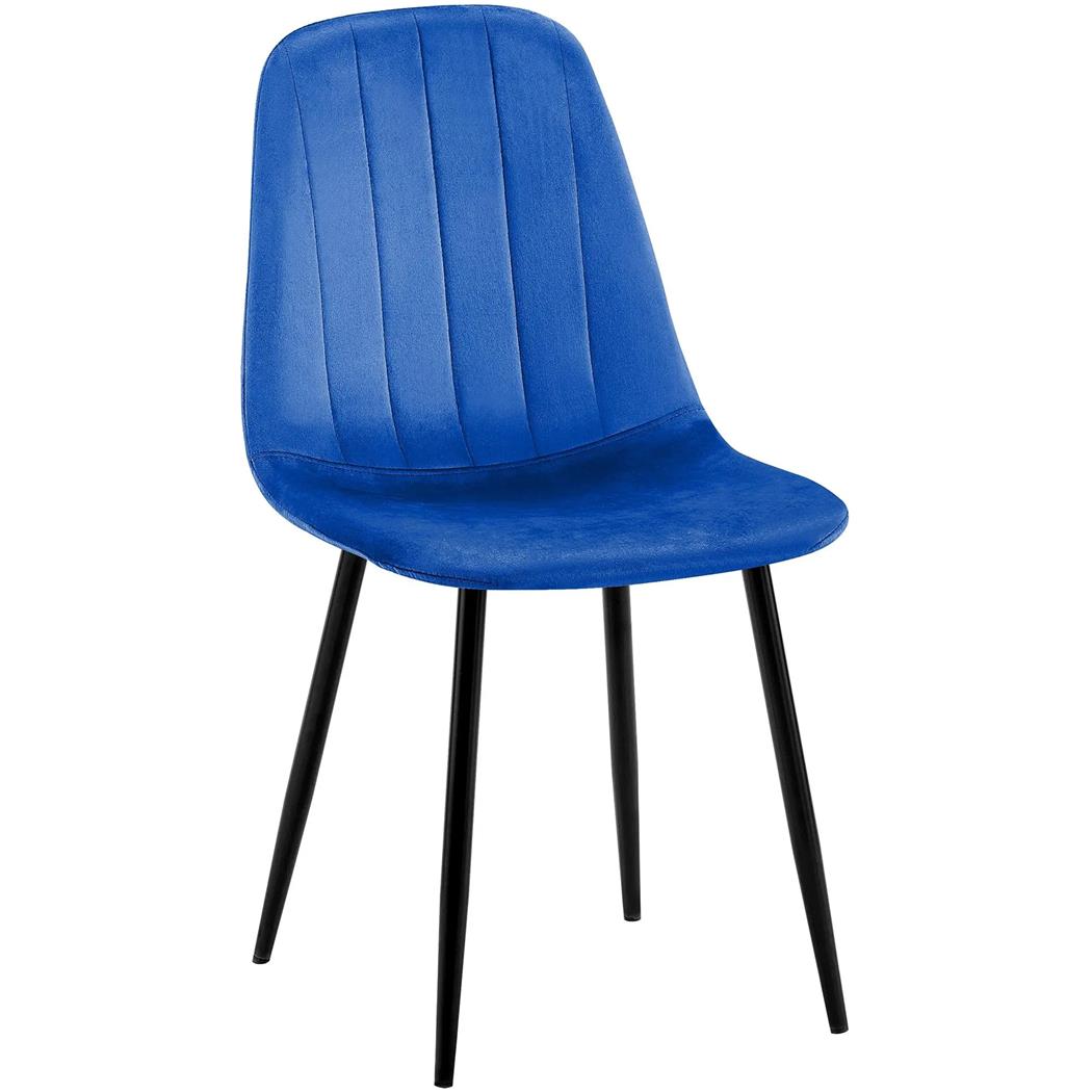 Silla de Confidente AMBRA, Diseño Moderno y Sofisticado, en Terciopelo color Azul