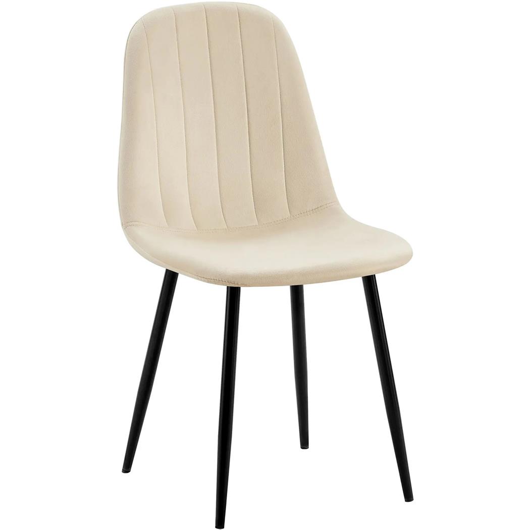Silla de Confidente AMBRA, Diseño Moderno y Sofisticado, en Terciopelo color Crema