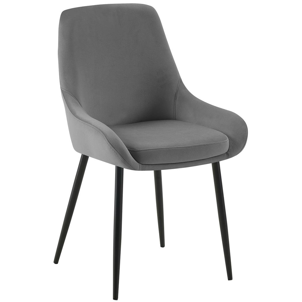 Silla de Confidente ANKARA, Gran Comodidad, Exclusivo Diseño, en Terciopelo color Gris Oscuro