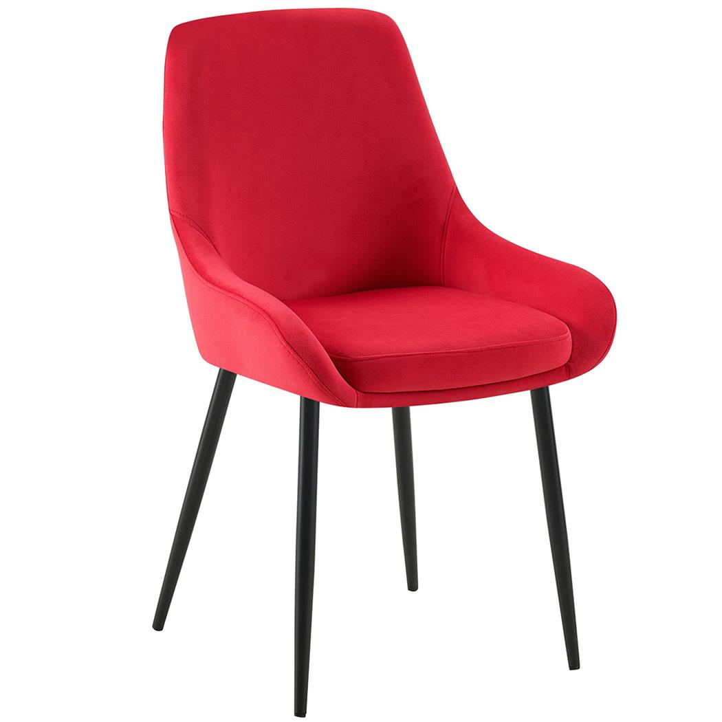 Silla de Confidente ANKARA, Gran Comodidad, Exclusivo Diseño, en Terciopelo color Rojo