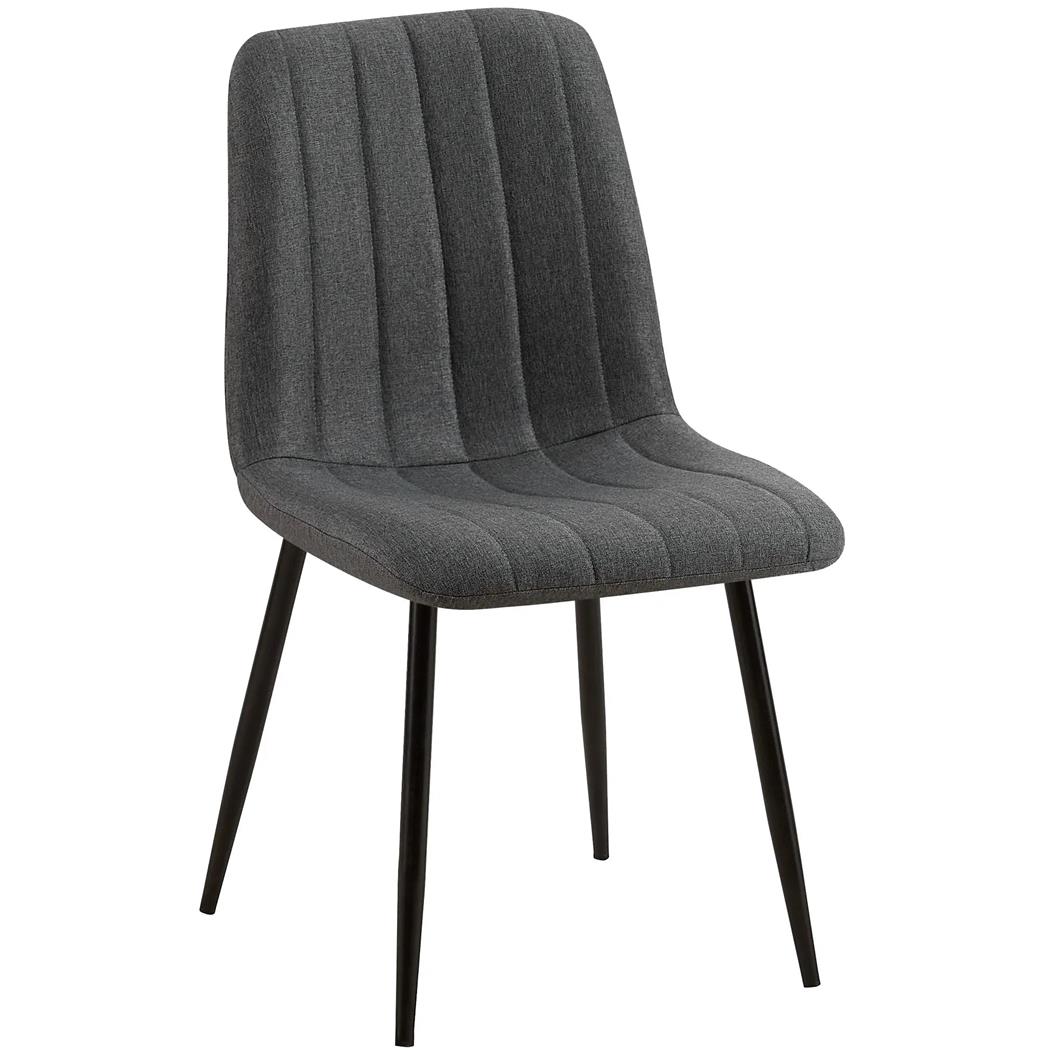 Silla de Confidente DAITONA, Diseño Moderno, Patas Metálicas, en Tela color Gris Oscuro