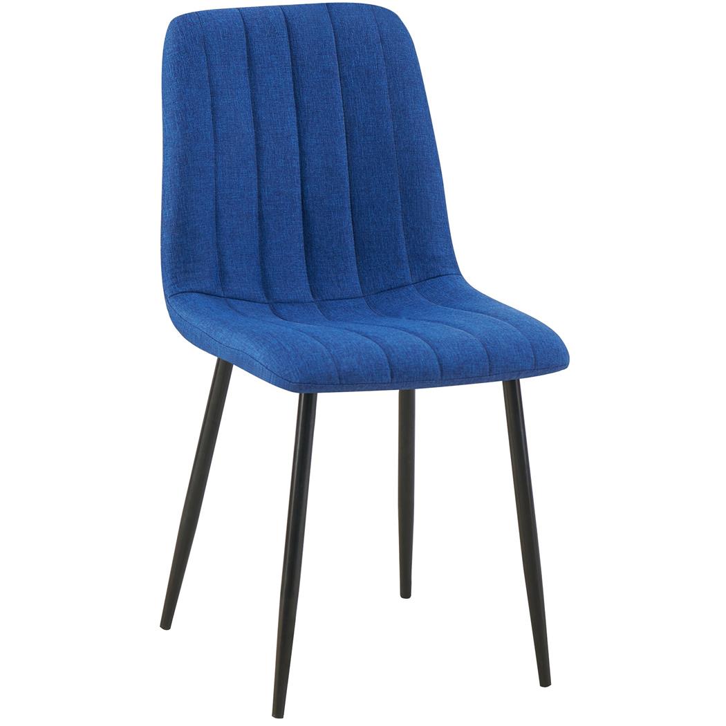 Silla de Confidente DAITONA, Diseño Moderno, Patas Metálicas, en Tela color Azul