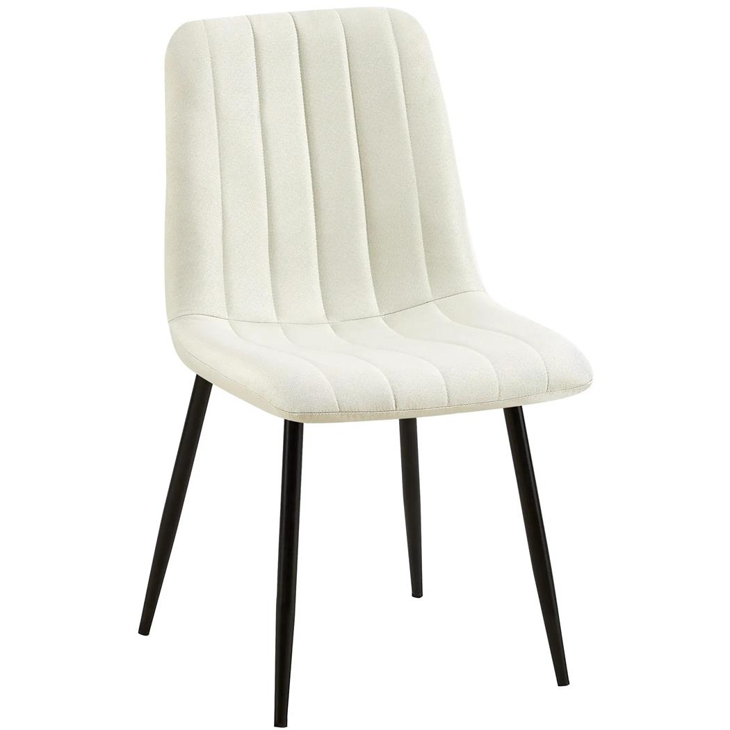 Silla de Confidente DAITONA, Diseño Moderno, Patas Metálicas, en Tela color Crema