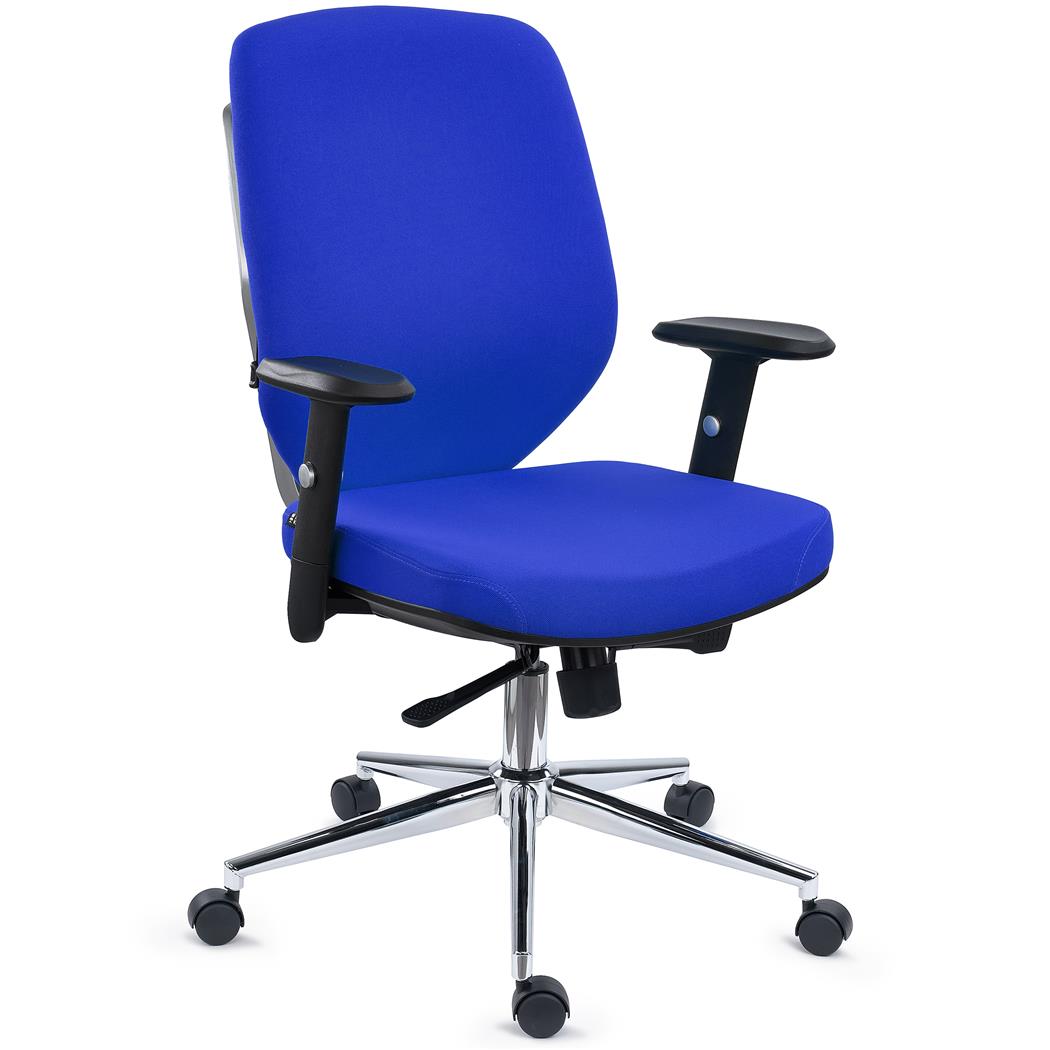 DEMO# Silla de Oficina TRAFIC, Respaldo con Soporte Lumbar, Gran Acolchado, Robusta, En Tela Azul