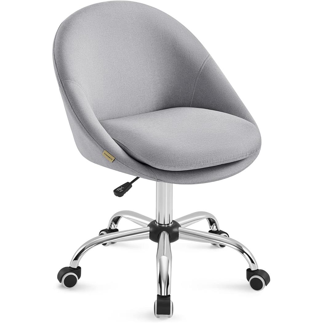 Silla de Oficina de Diseño ADEL, Base Cromada, En Tela color Gris