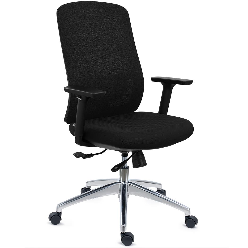 DEMO# Silla Ergonómica ASTRA, Asiento Ajuste Profundidad, Mecanismo Sincro, Uso Intensivo 8H, Negro