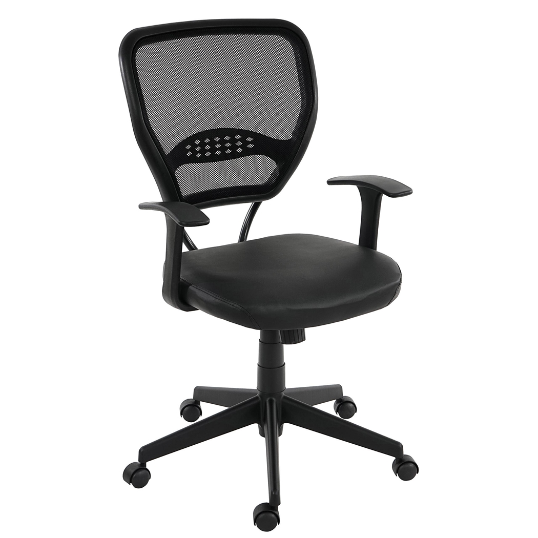 DEMO# Silla de Oficina XXL (Hasta 150kg) TENOYA BASE con Reposabrazos, Respaldo en malla, Color Negro