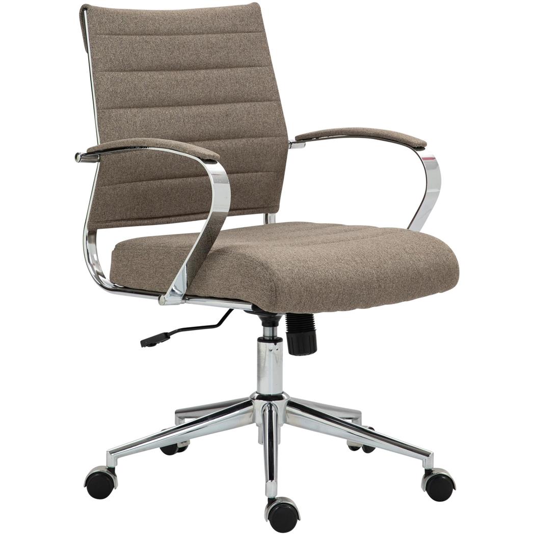 Silla de Oficina EVERY, Diseño Elegante, Estructura Metálica, en Tela color Gris Topo