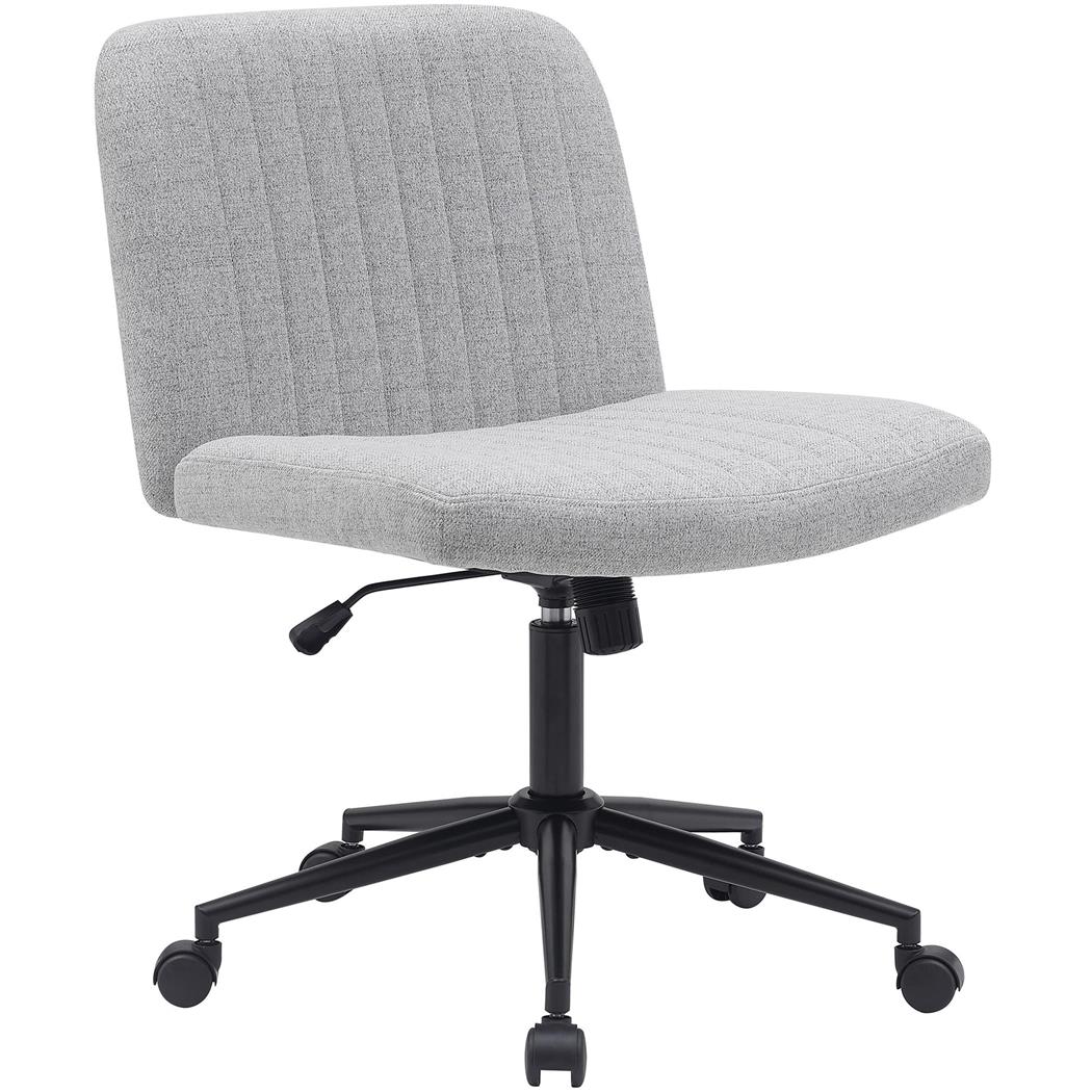 Silla de Oficina SONNY, Diseño Compacto, Base Metálica, en Tela color Gris Claro