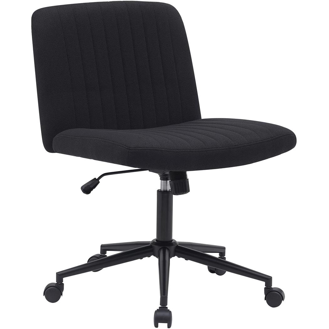 Silla de Oficina SONNY, Diseño Compacto, Base Metálica, en Tela color Negro