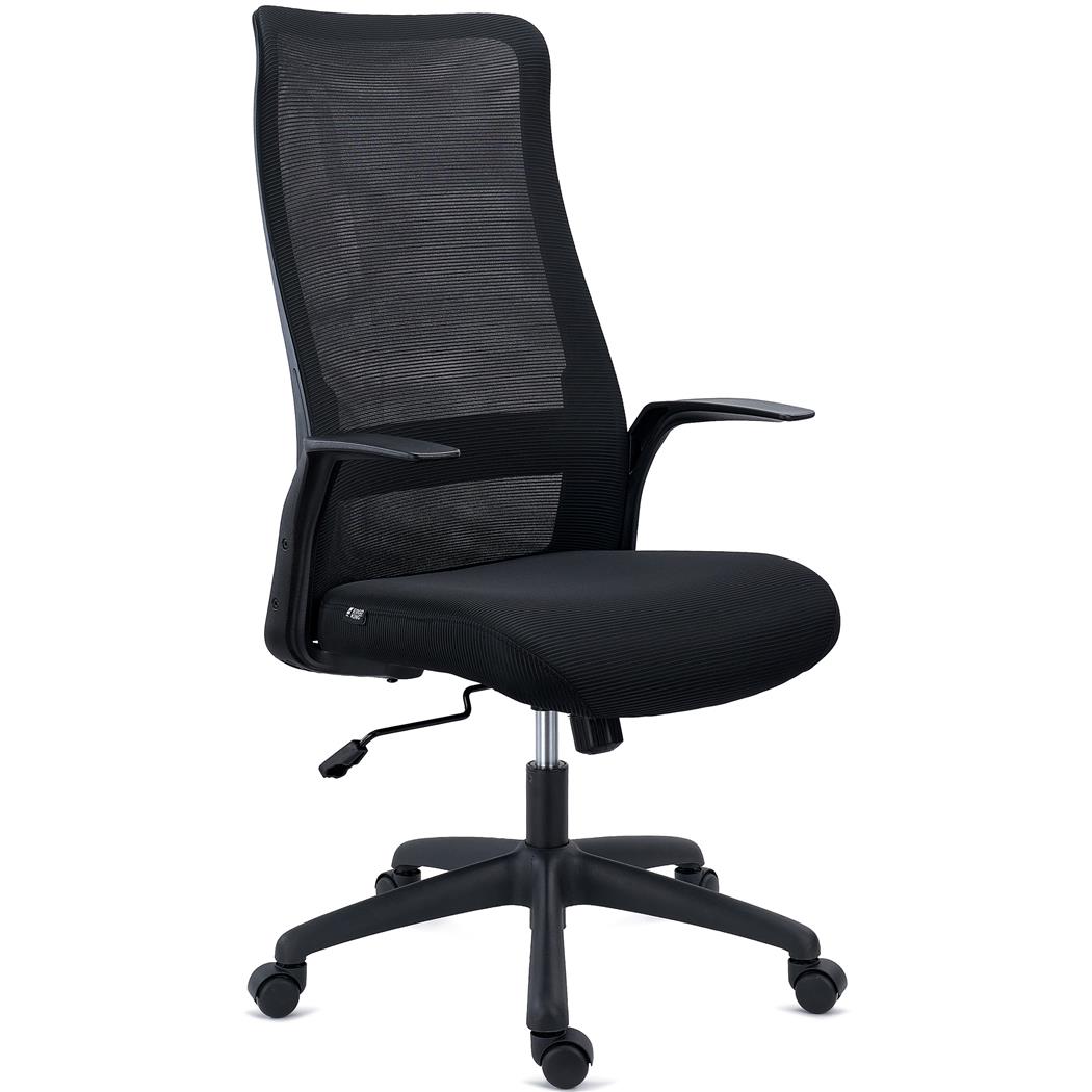 Silla de Oficina SIERRA, Respaldo Transpirable, Soporte Lumbar, Brazos de Diseño, En Negro
