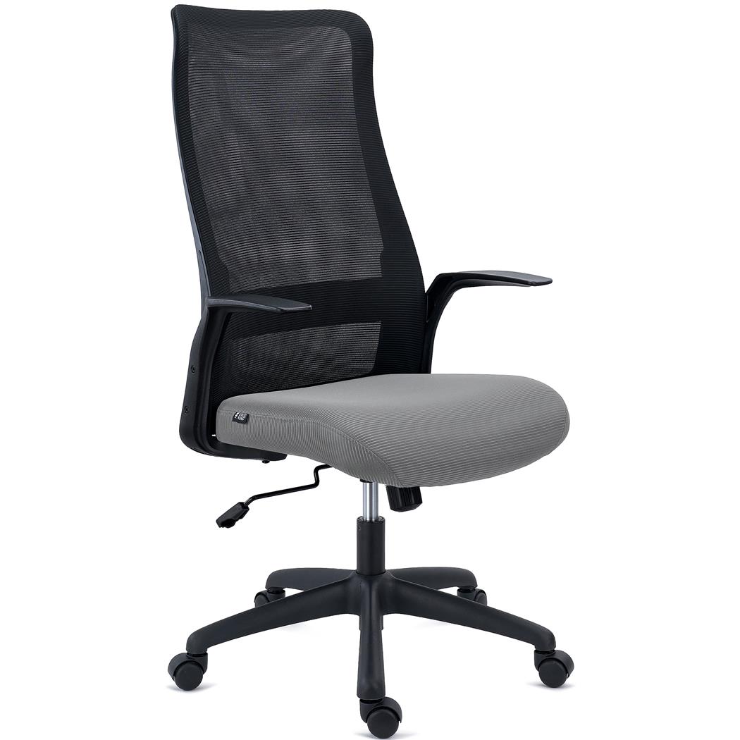 Silla de Oficina SIERRA, Respaldo Transpirable, Soporte Lumbar, Brazos de Diseño, En Gris