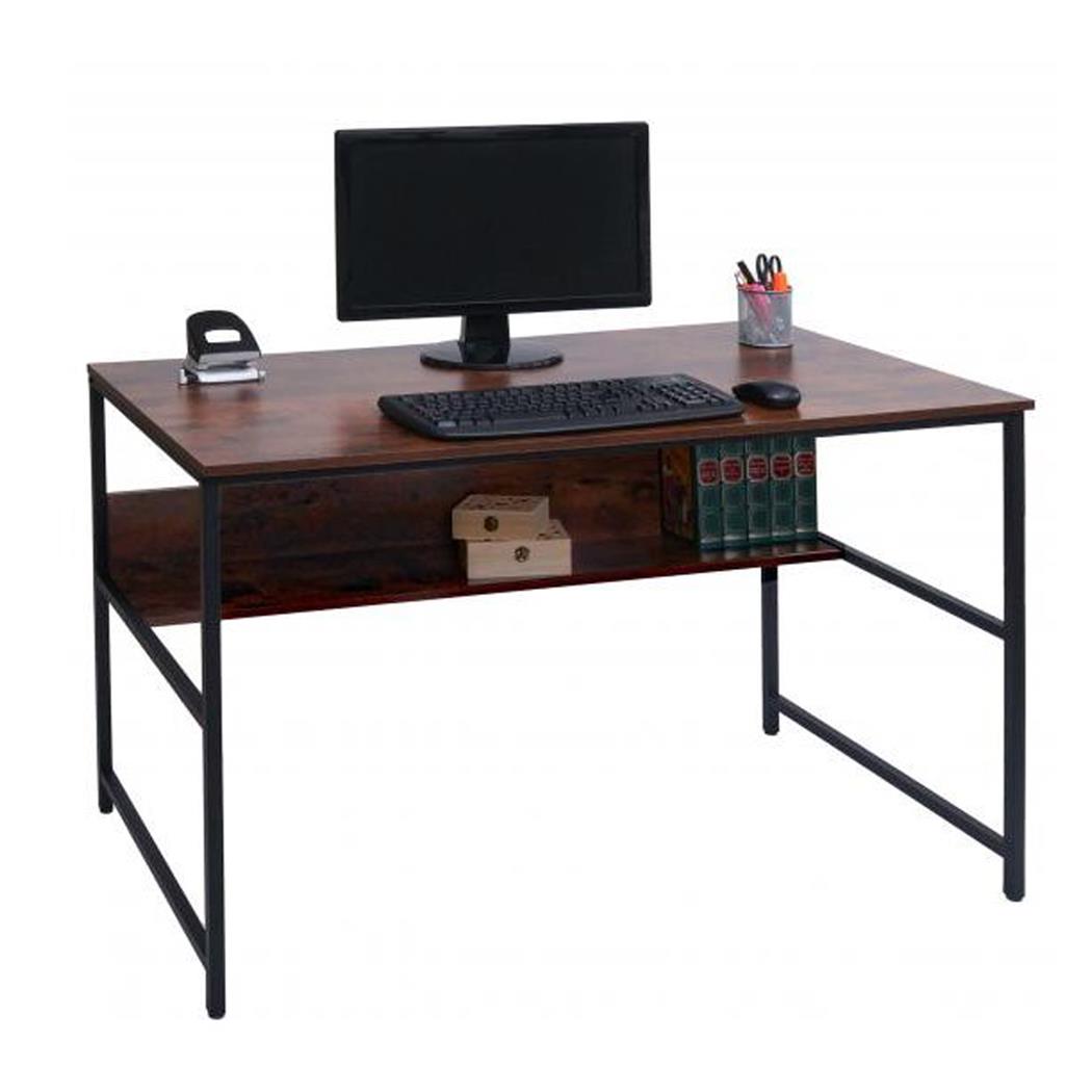 Mesa de Oficina EVOKE, 120x60x78 cm, Estructura Metálica, Superficie de Madera color Nogal