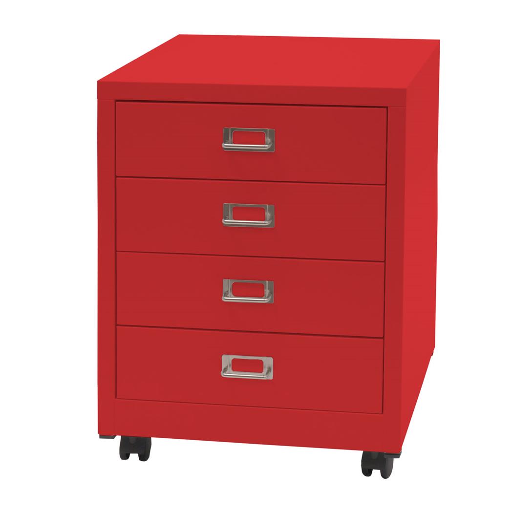 Archivador DONY 4 CAJONES, 40x41x55 cm, en Acero color Rojo