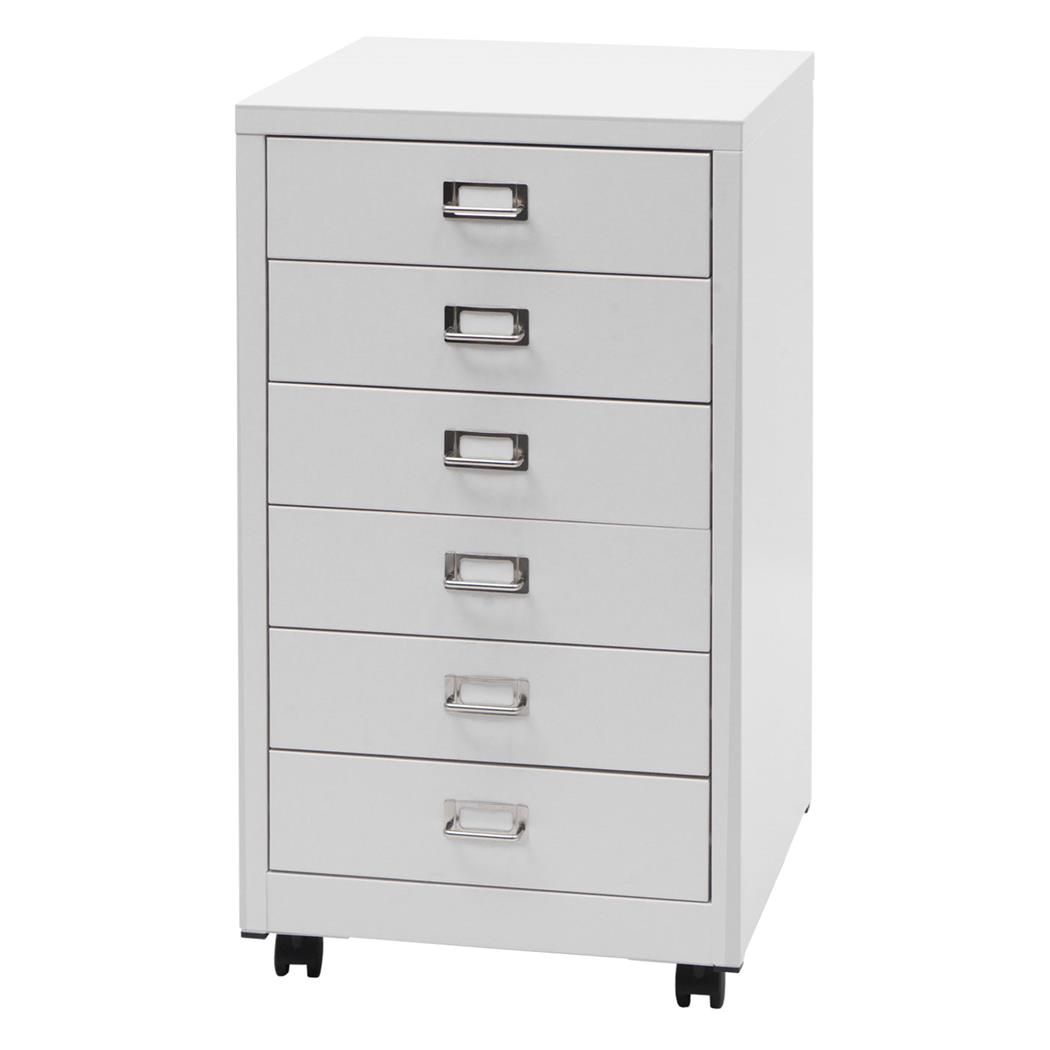 Archivador DONY 6 CAJONES, 40x41x75 cm, en Acero color Blanco