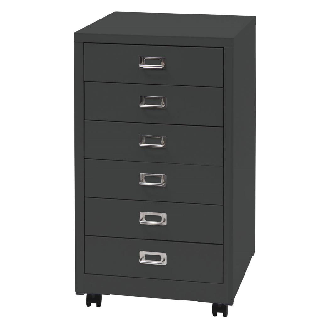 Archivador DONY 6 CAJONES, 40x41x75 cm, en Acero color Gris Oscuro