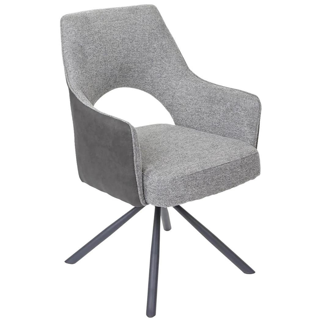 Silla de Confidente ANNIE, Giratoria, Diseño Moderno y Original, en Tela color Gris