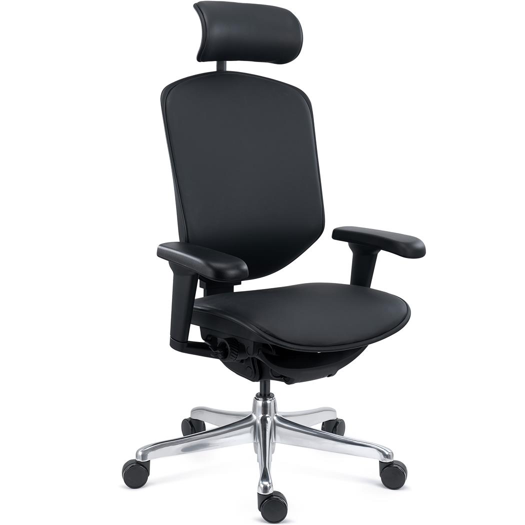 Silla Ergonómica ENJOY, Totalmente Ajustable, Calidad Profesional, Exclusivo Diseño, En Piel Negra