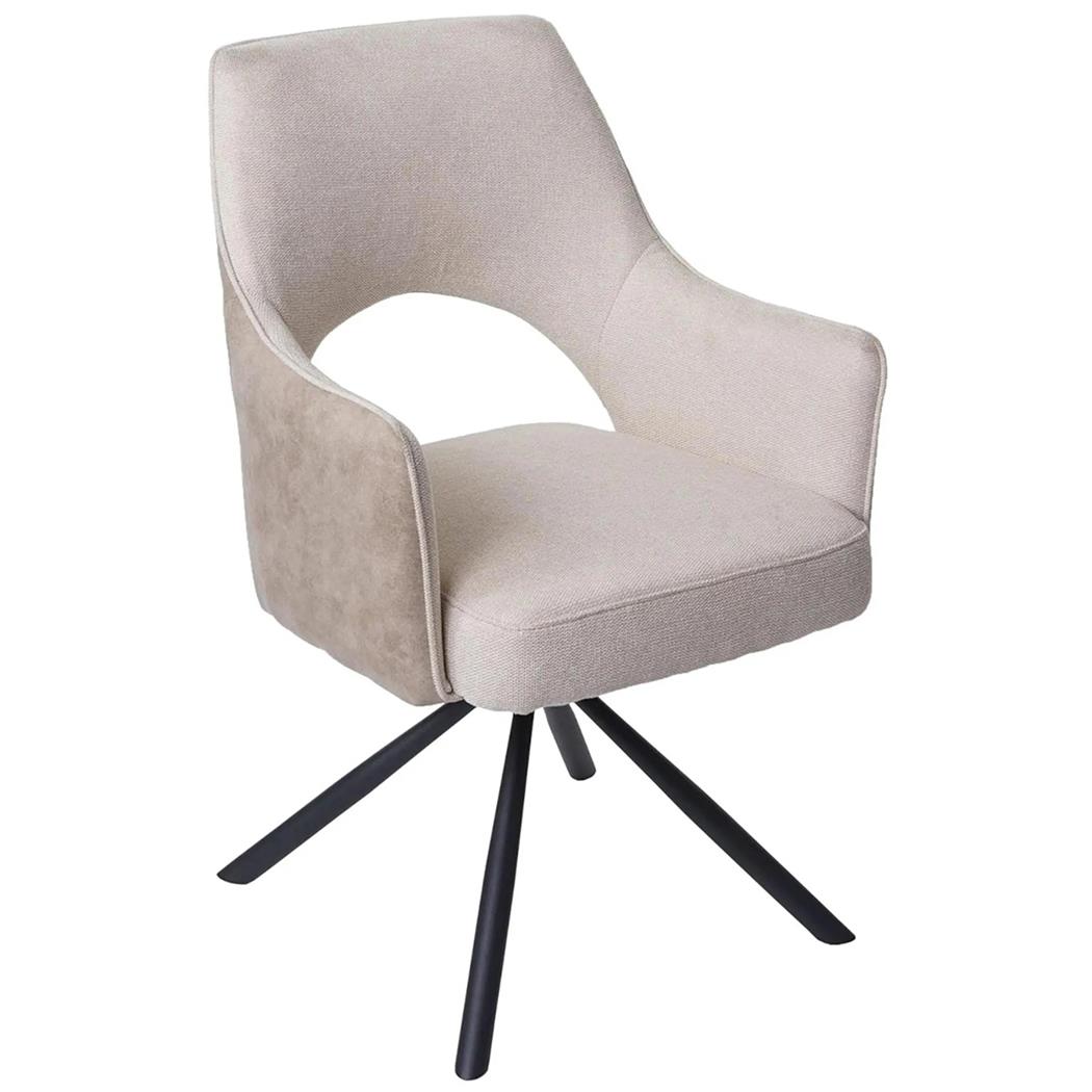 Silla de Confidente ANNIE, Giratoria, Diseño Moderno y Original, en Tela color Crema