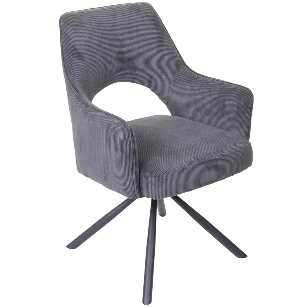 Silla de Confidente ANNIE, Giratoria, Diseño Moderno y Original, en Pana color Gris