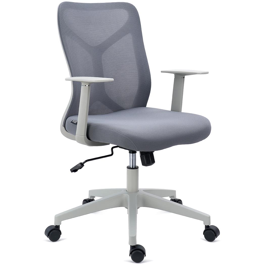 DEMO# Silla de Oficina GINGER, Mecanismo Basculante, Robusta y Versátil, En Tela y Malla Transpirable, Gris
