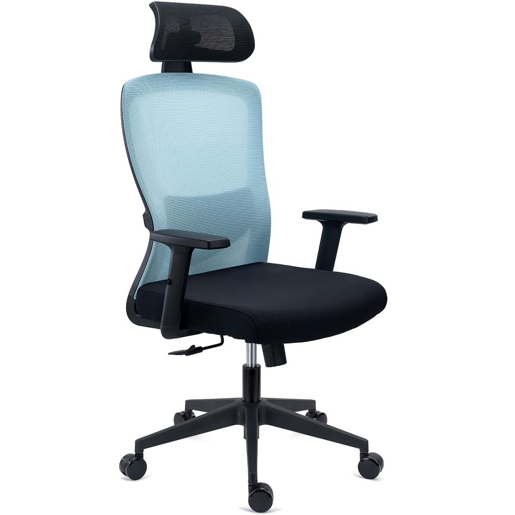 DEMO# Silla de Oficina NOTE PRO, Reposacabezas, Soporte Lumbar Ajustable, Confort 8H, Tela y Malla Verde