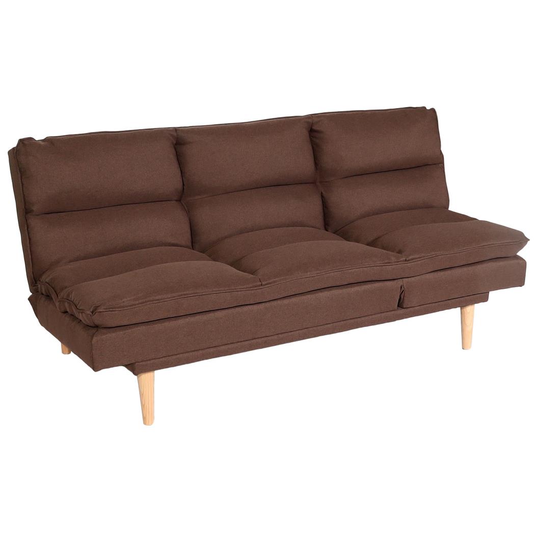 Sofá MENDIX, Diseño Moderno, Convertible en Cama, en Tela color Marrón