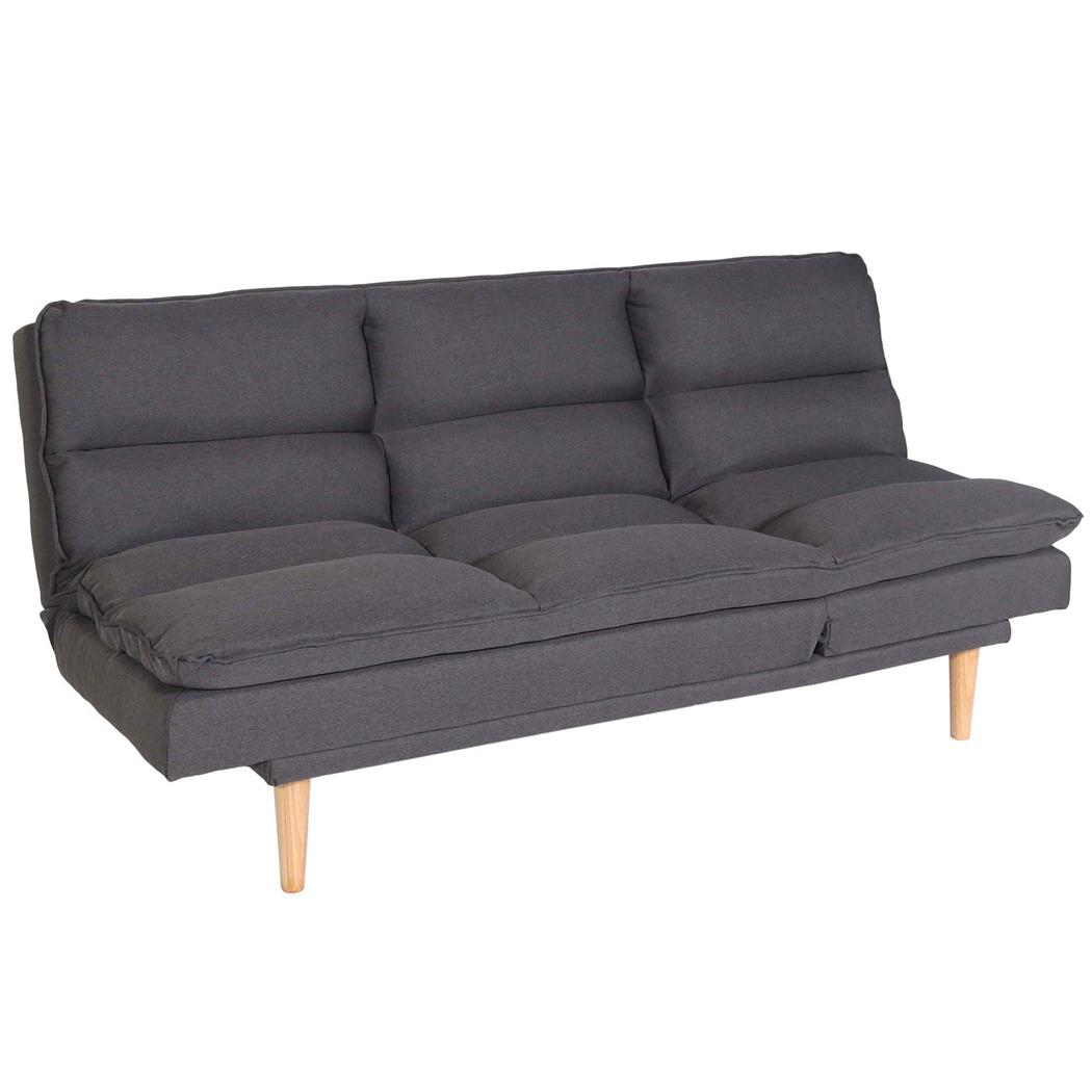 Sofá MENDIX, Diseño Moderno, Convertible en Cama, en Tela color Gris Oscuro