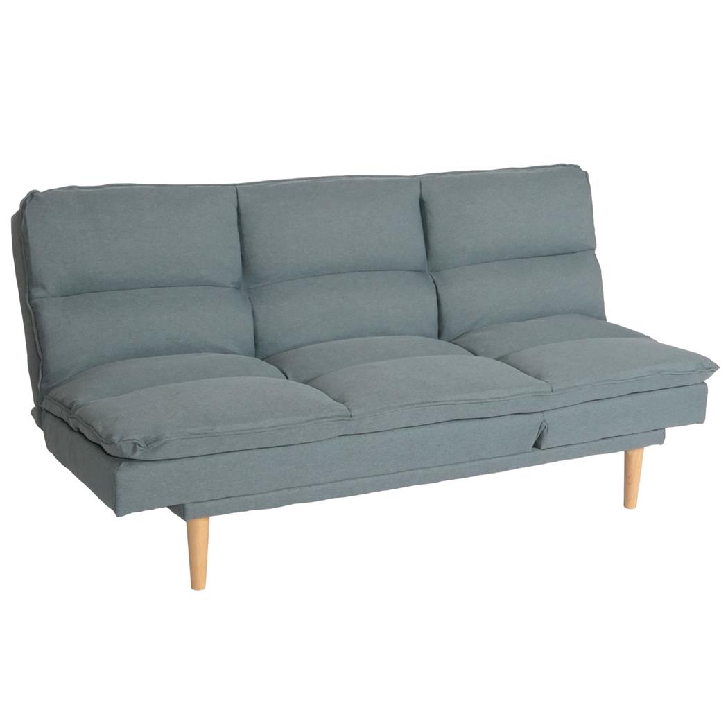 Sofá MENDIX, Diseño Moderno, Convertible en Cama, en Tela color Azul grisaceo