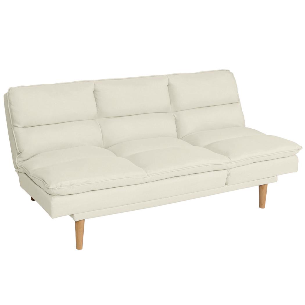 Sofá MENDIX, Diseño Moderno, Convertible en Cama, en Tela color Crema