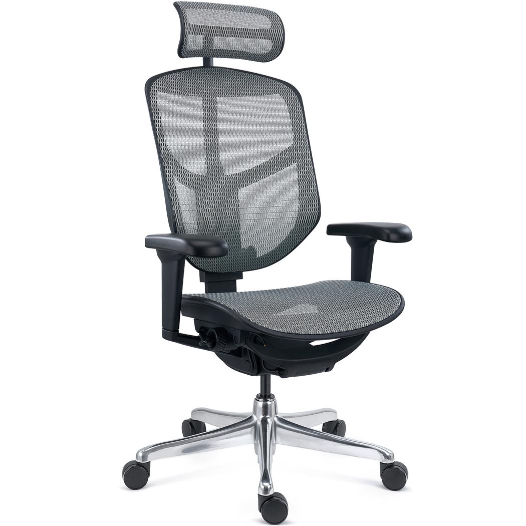 DEMO# Silla Ergonómica ENJOY, Totalmente Ajustable, Calidad Profesional, Exclusivo Diseño, En Malla Gris