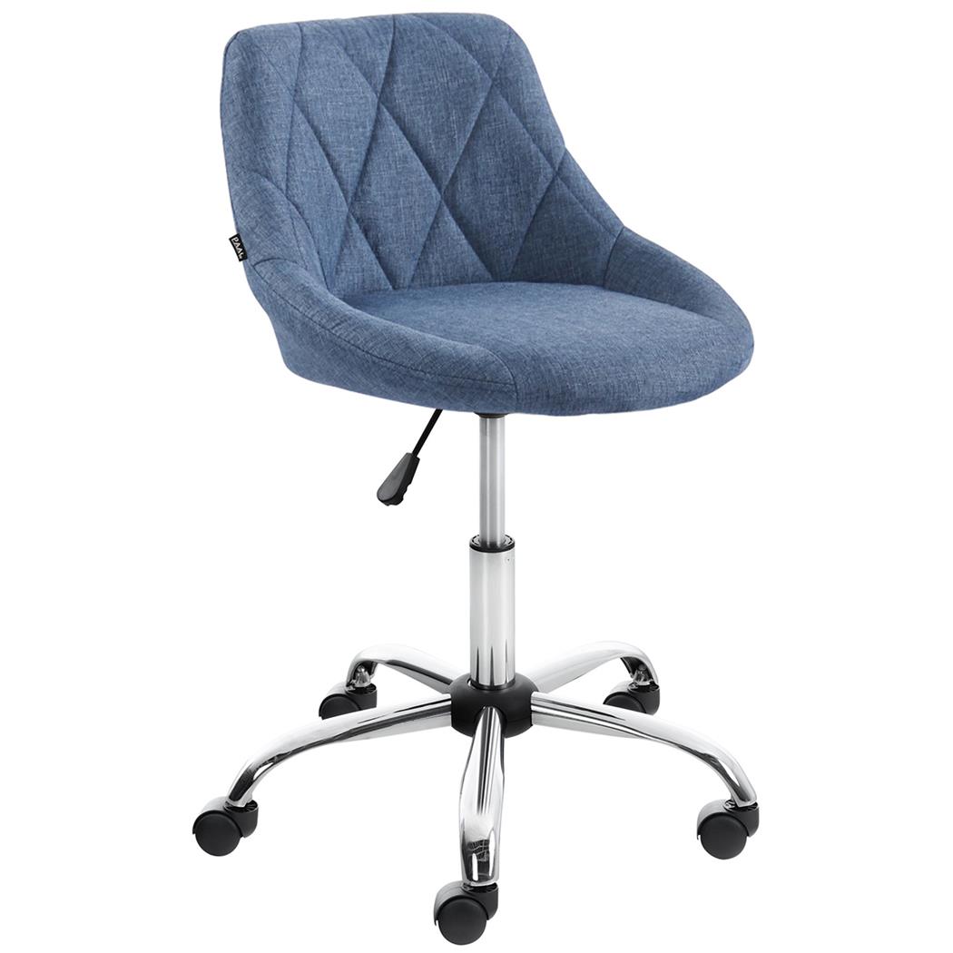 Taburete de Oficina DOVER TELA, Gran Acolchado, Elegante Diseño, color Azul