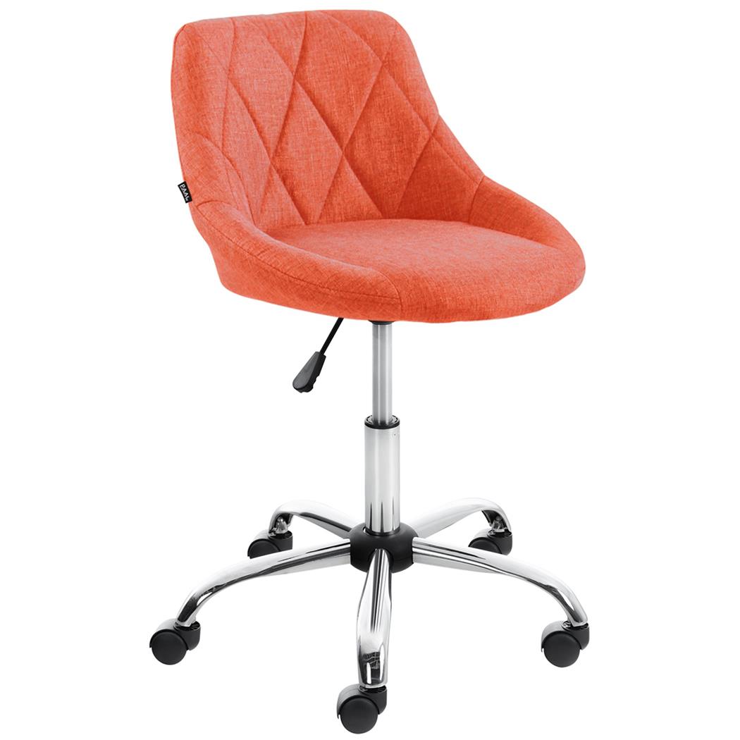 Taburete de Oficina DOVER TELA, Gran Acolchado, Elegante Diseño, color Naranja