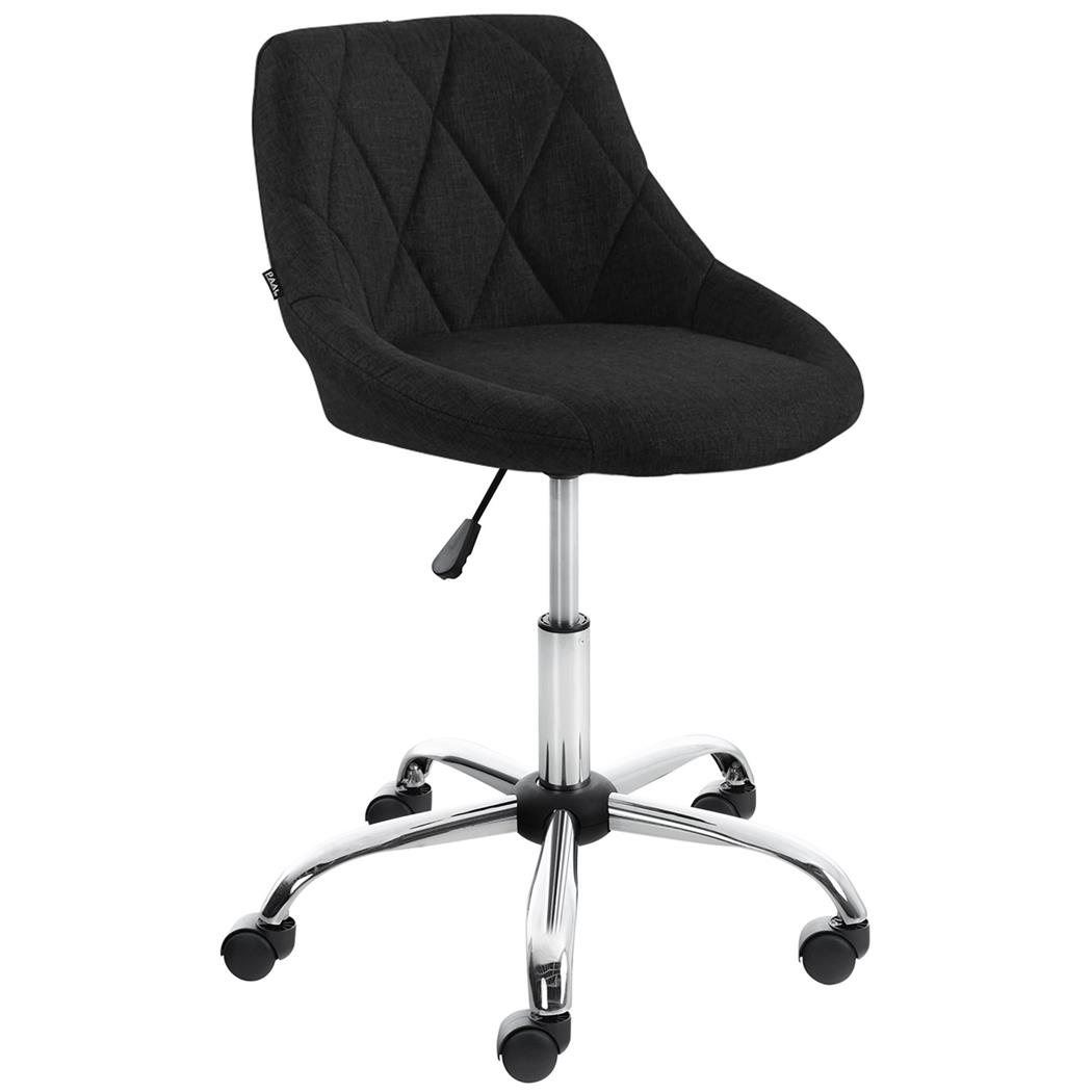 Taburete de Oficina DOVER TELA, Gran Acolchado, Elegante Diseño, color Negro
