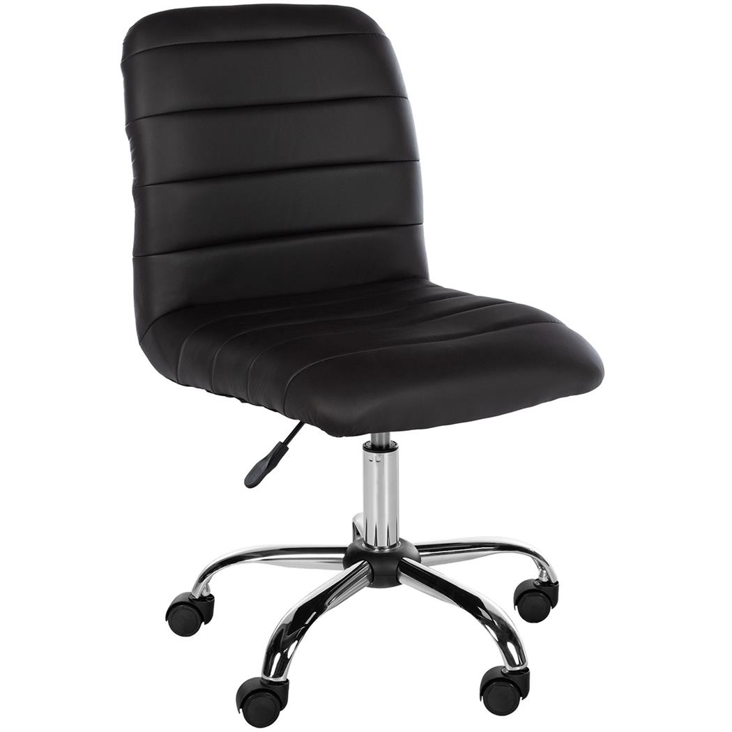 Silla de Oficina KIMU, Diseño Minimalista, Estructura Metálica, en Piel color Marrón