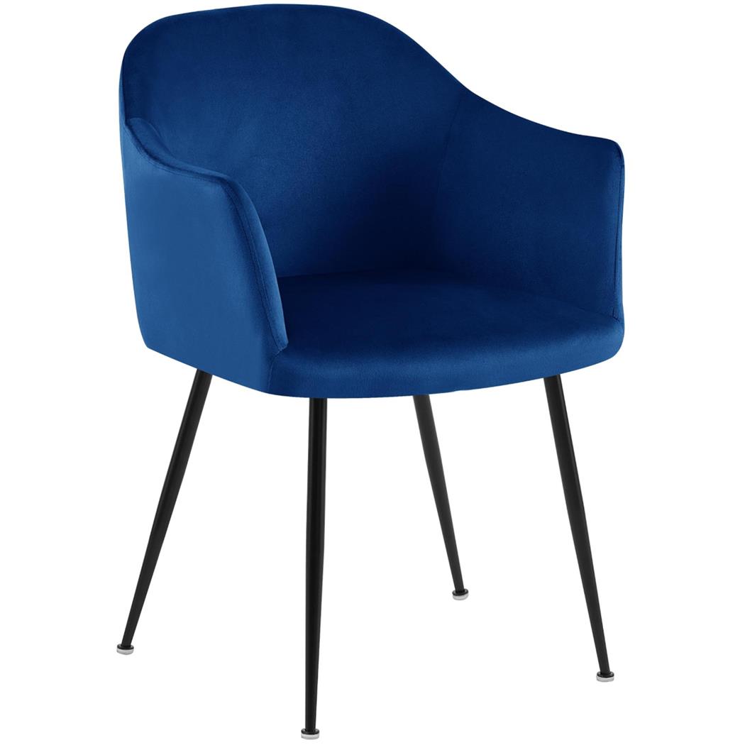 Silla de Confidente VIVIAN, Diseño moderno, en Terciopelo color Azul