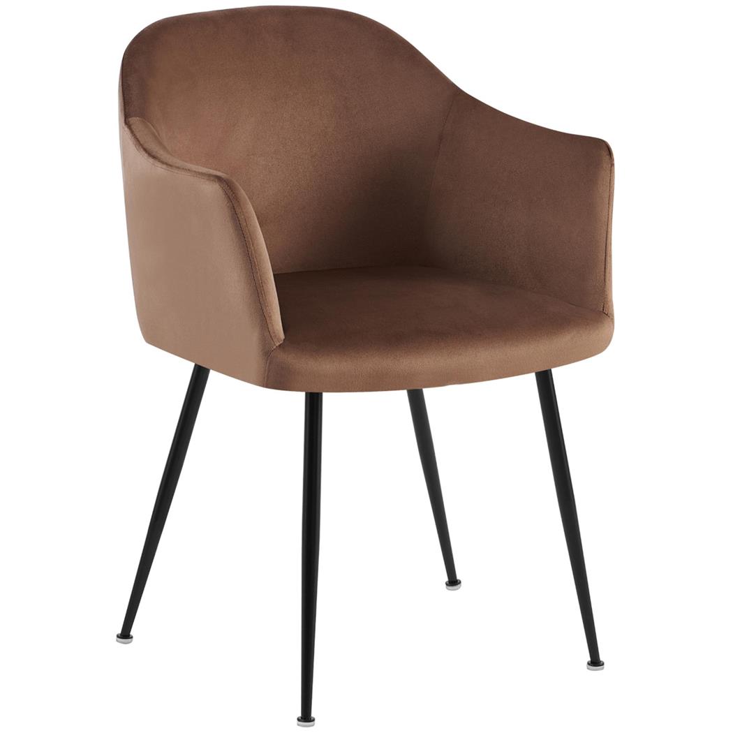 Silla de Confidente VIVIAN, Diseño moderno, en Terciopelo color Marrón