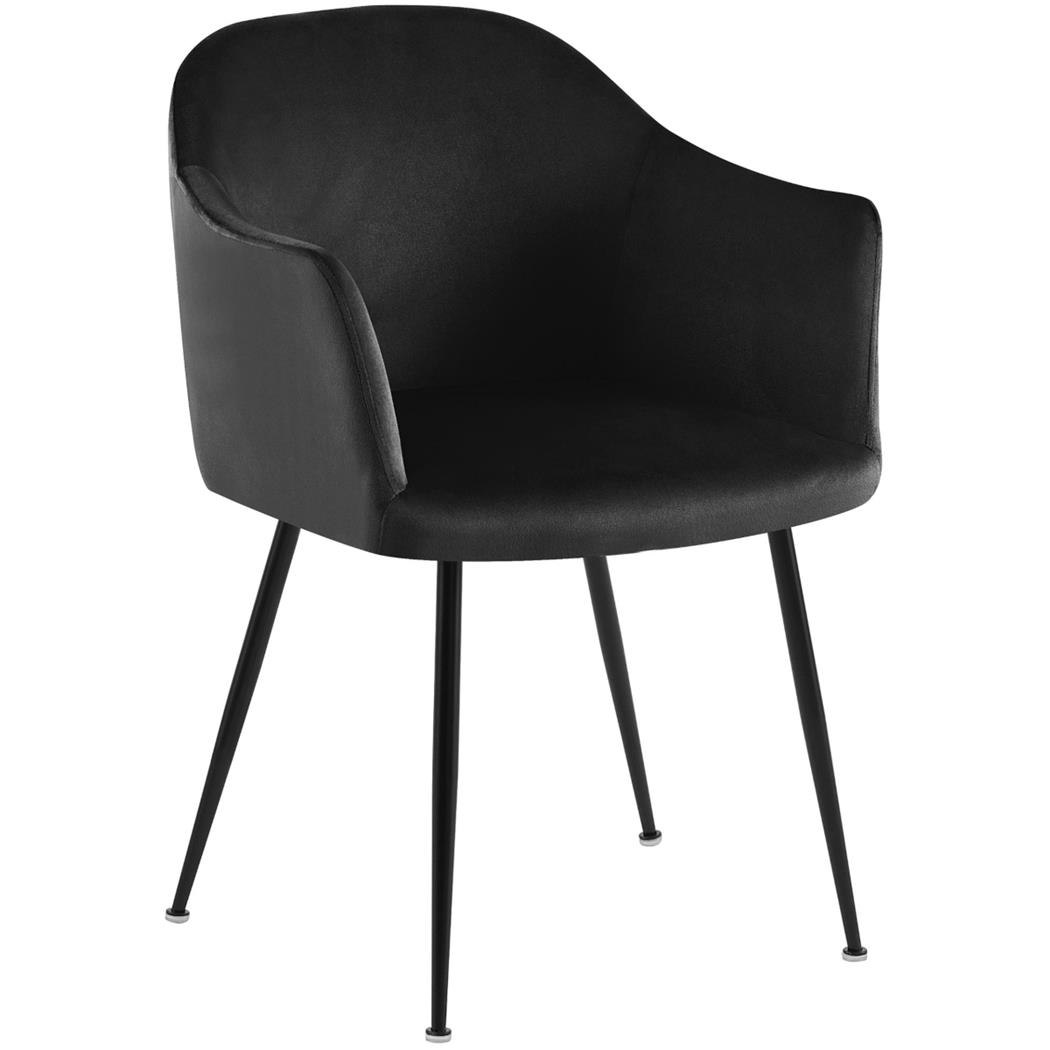 Silla de Confidente VIVIAN, Diseño moderno, en Terciopelo color Negro