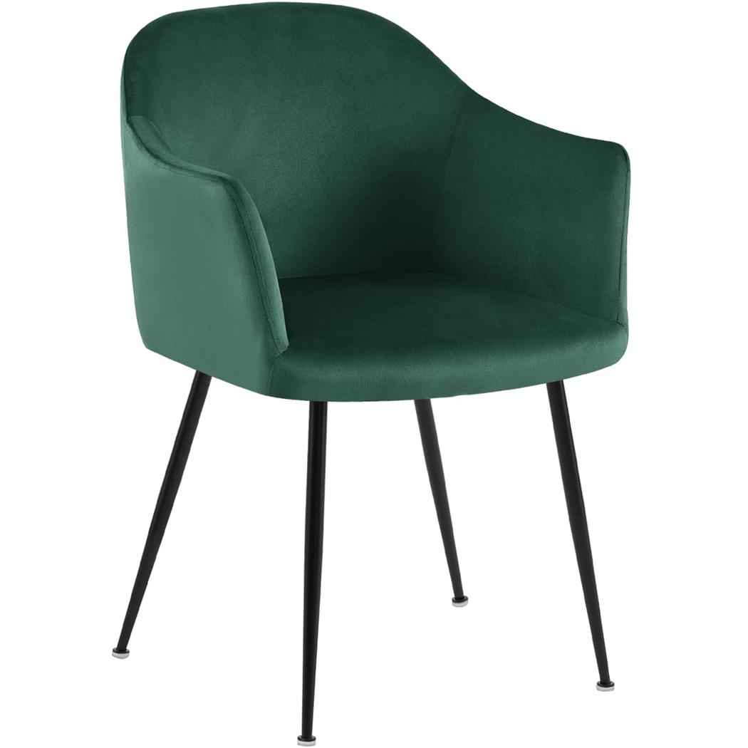 Silla de Confidente VIVIAN, Diseño moderno, en Terciopelo color Verde